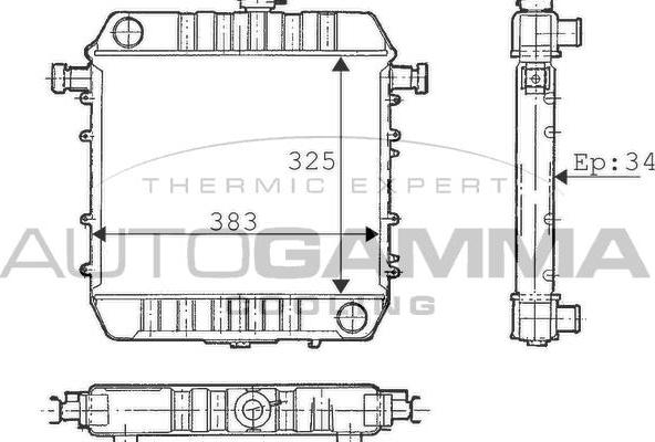 Autogamma 100656 - Радиатор, охлаждение двигателя autospares.lv