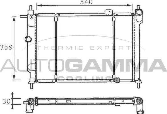 Autogamma 100668 - Радиатор, охлаждение двигателя autospares.lv