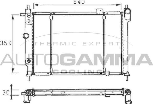 Autogamma 100667 - Радиатор, охлаждение двигателя autospares.lv