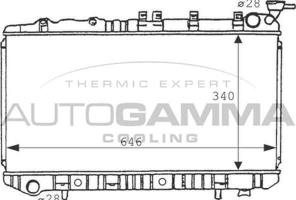 Autogamma 100633 - Радиатор, охлаждение двигателя autospares.lv