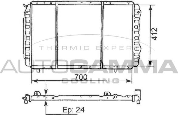 Autogamma 100190 - Радиатор, охлаждение двигателя autospares.lv