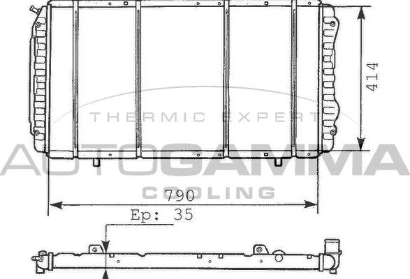 Autogamma 100191 - Радиатор, охлаждение двигателя autospares.lv