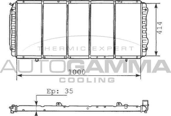 Autogamma 100192 - Радиатор, охлаждение двигателя autospares.lv