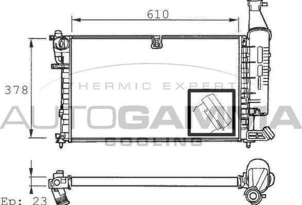 Autogamma 100156 - Радиатор, охлаждение двигателя autospares.lv