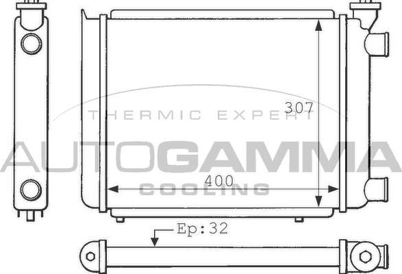 Autogamma 100840 - Радиатор, охлаждение двигателя autospares.lv