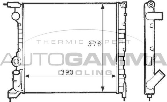 Autogamma 100850 - Радиатор, охлаждение двигателя autospares.lv