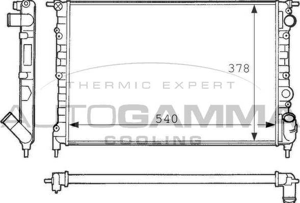 Autogamma 100869 - Радиатор, охлаждение двигателя autospares.lv