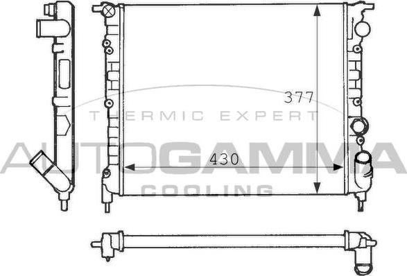 Autogamma 100868 - Радиатор, охлаждение двигателя autospares.lv