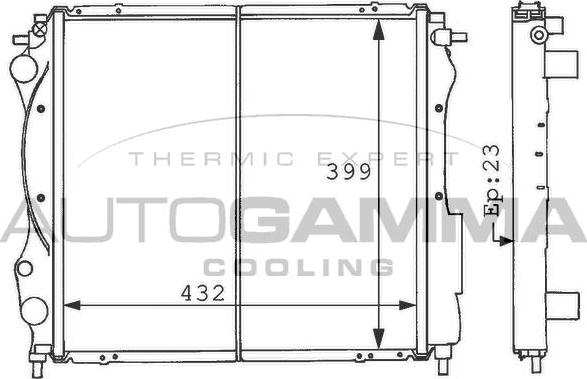 Autogamma 100884 - Радиатор, охлаждение двигателя autospares.lv