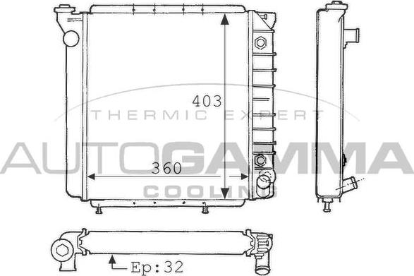 Autogamma 100833 - Радиатор, охлаждение двигателя autospares.lv