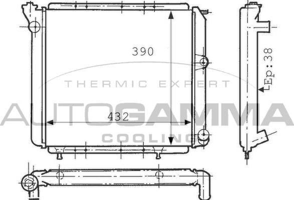 Autogamma 100832 - Радиатор, охлаждение двигателя autospares.lv