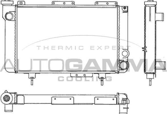 Autogamma 100820 - Радиатор, охлаждение двигателя autospares.lv