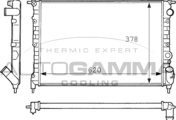 Autogamma 100870 - Радиатор, охлаждение двигателя autospares.lv