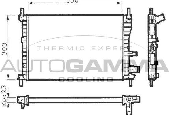 Autogamma 100356 - Радиатор, охлаждение двигателя autospares.lv