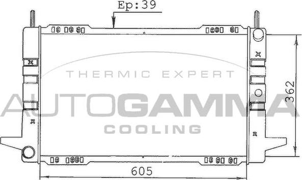 Autogamma 100365 - Радиатор, охлаждение двигателя autospares.lv