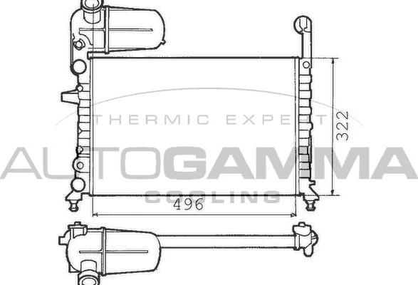 Autogamma 100307 - Радиатор, охлаждение двигателя autospares.lv
