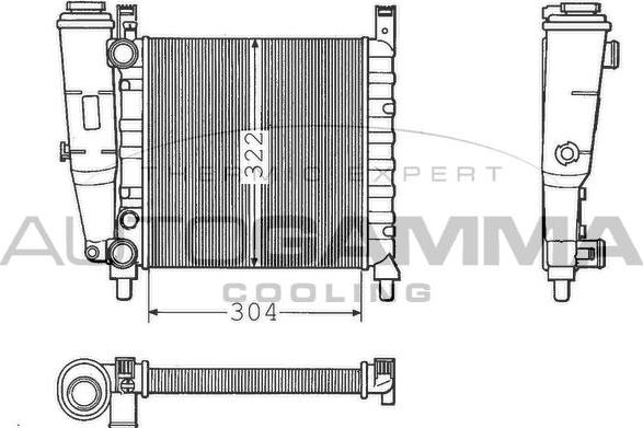 Autogamma 100310 - Радиатор, охлаждение двигателя autospares.lv