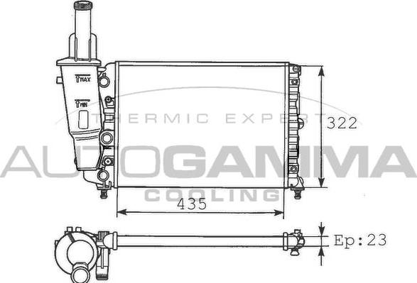 Autogamma 100291 - Радиатор, охлаждение двигателя autospares.lv