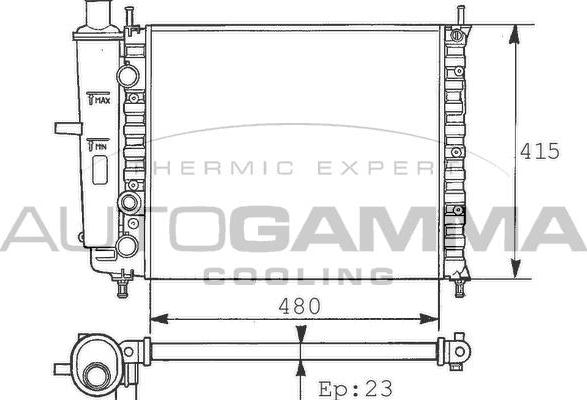 Autogamma 100258 - Радиатор, охлаждение двигателя autospares.lv