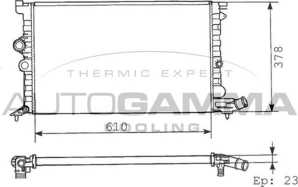 Autogamma 100208 - Радиатор, охлаждение двигателя autospares.lv