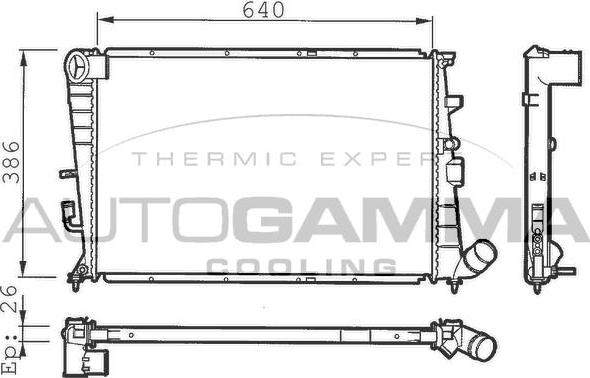 Autogamma 100218 - Радиатор, охлаждение двигателя autospares.lv