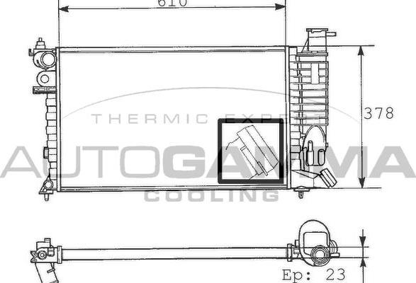 Autogamma 100233 - Радиатор, охлаждение двигателя autospares.lv