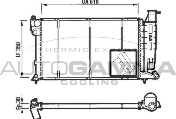 Autogamma 100229 - Радиатор, охлаждение двигателя autospares.lv