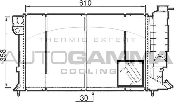 Autogamma 100228 - Радиатор, охлаждение двигателя autospares.lv