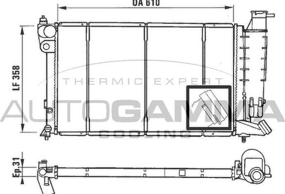 Autogamma 100227 - Радиатор, охлаждение двигателя autospares.lv