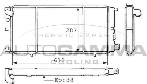 Autogamma 100744 - Радиатор, охлаждение двигателя autospares.lv