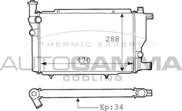 Autogamma 100741 - Радиатор, охлаждение двигателя autospares.lv