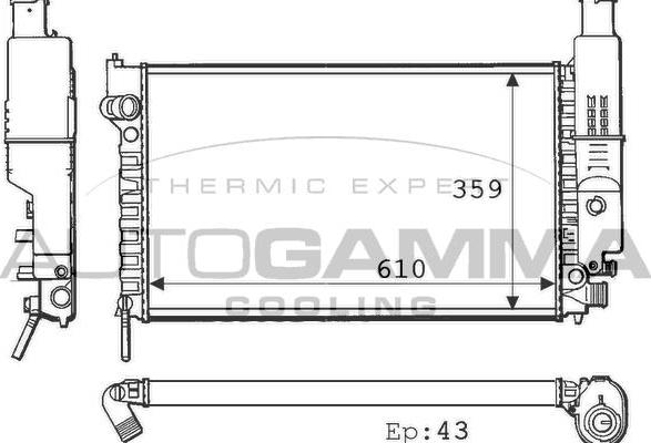 Autogamma 100766 - Радиатор, охлаждение двигателя autospares.lv