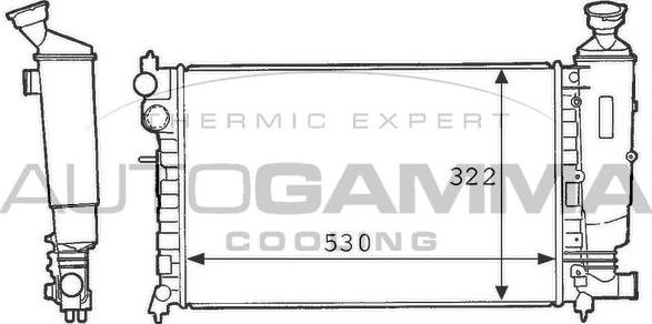 Autogamma 100734 - Радиатор, охлаждение двигателя autospares.lv