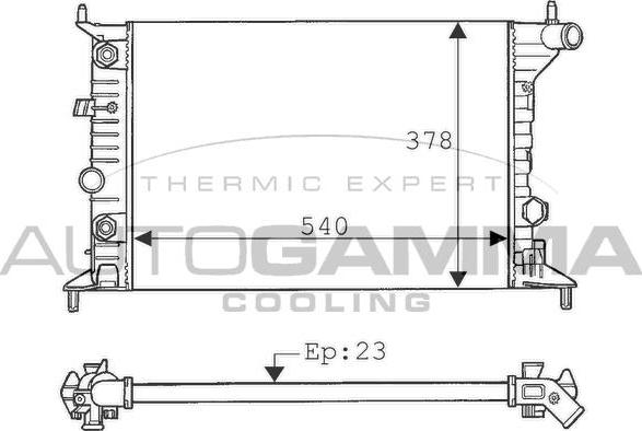 Autogamma 100730 - Радиатор, охлаждение двигателя autospares.lv