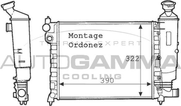 Autogamma 100731 - Радиатор, охлаждение двигателя autospares.lv