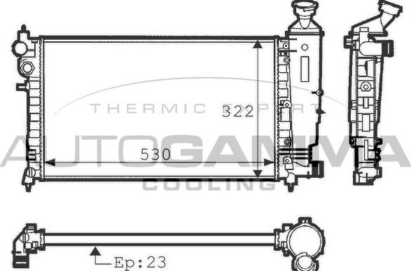 Autogamma 100738 - Радиатор, охлаждение двигателя autospares.lv