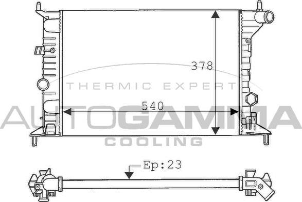 Autogamma 100729 - Радиатор, охлаждение двигателя autospares.lv