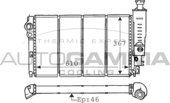 Autogamma 100775 - Радиатор, охлаждение двигателя autospares.lv