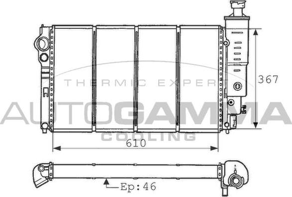 Autogamma 100773 - Радиатор, охлаждение двигателя autospares.lv