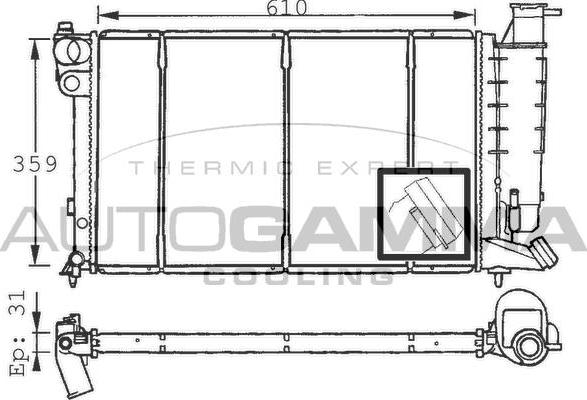 Autogamma 101473 - Радиатор, охлаждение двигателя autospares.lv