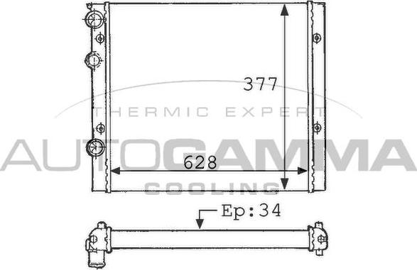 Autogamma 101061 - Радиатор, охлаждение двигателя autospares.lv