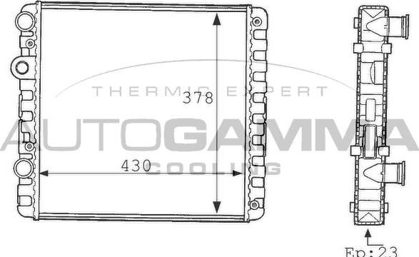 Autogamma 101080 - Радиатор, охлаждение двигателя autospares.lv