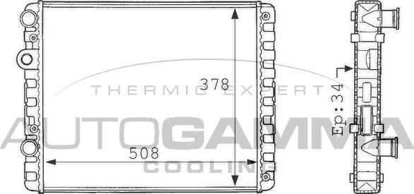 Autogamma 101082 - Радиатор, охлаждение двигателя autospares.lv