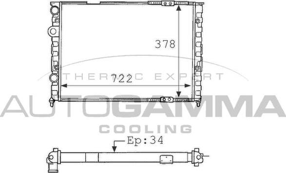 Autogamma 101074 - Радиатор, охлаждение двигателя autospares.lv