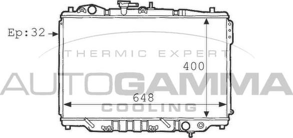 Autogamma 101131 - Радиатор, охлаждение двигателя autospares.lv