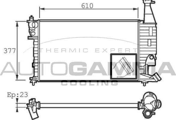 Autogamma 101175 - Радиатор, охлаждение двигателя autospares.lv