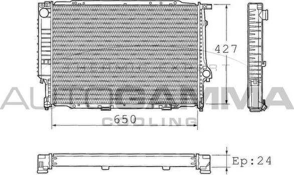 Autogamma 101367 - Радиатор, охлаждение двигателя autospares.lv