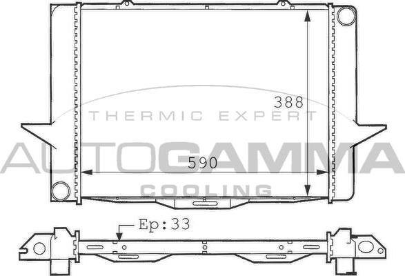 Autogamma 101281 - Радиатор, охлаждение двигателя autospares.lv