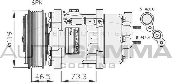 Autogamma 108020 - Компрессор кондиционера autospares.lv