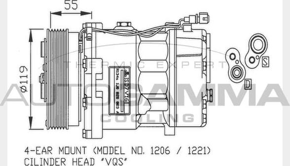 Autogamma 108023 - Компрессор кондиционера autospares.lv